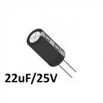 22uf / 25v Electrolytic Capacitor 50pc(s)