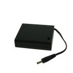Black Plastic Storage Box Case Holder for Battery 4 X AA Cell Box, with DC Power Plug